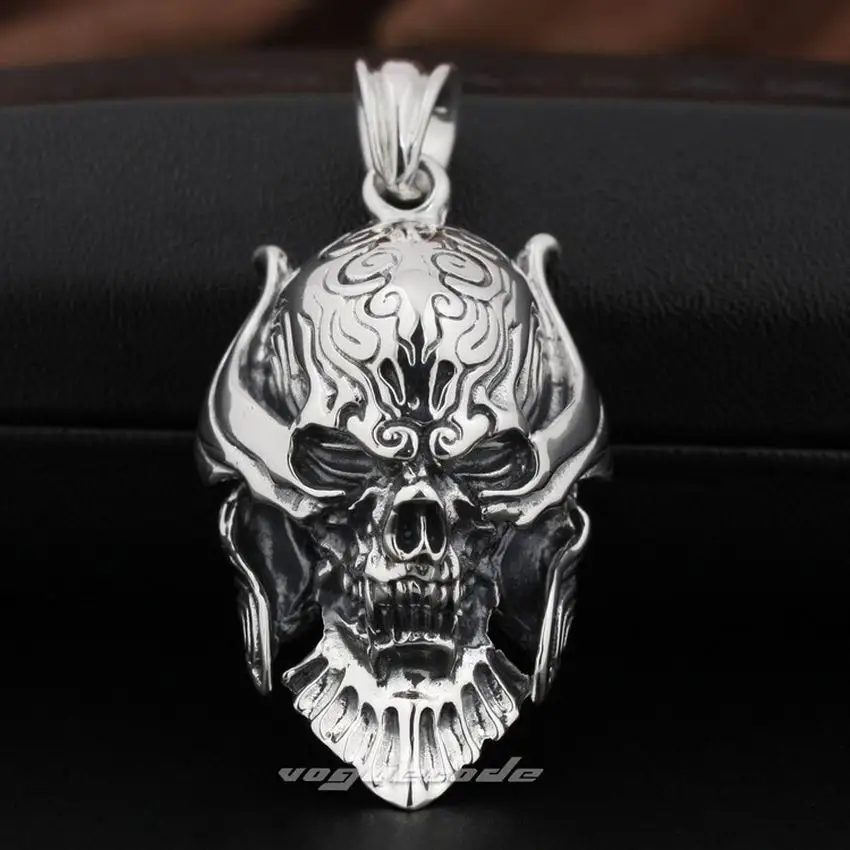 Женская серебряная подвеска в виде большой короли с черепом Мужская Байкерская