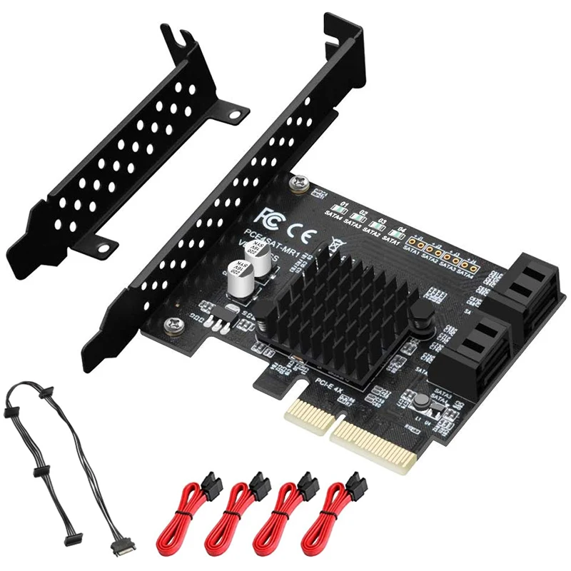 

4-Port SATA III PCIe X4 Raid Hard Drive Controller Card with 88SE9230 Chipset Includes 4 SATA Cables