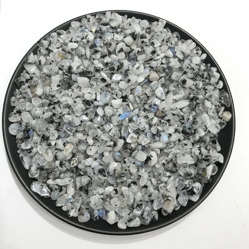 

100g Natural Stone Mineral Crystal White Black Spot Labrador Stone Quartz Gravel Healing DIY material Home Decoration Crafts
