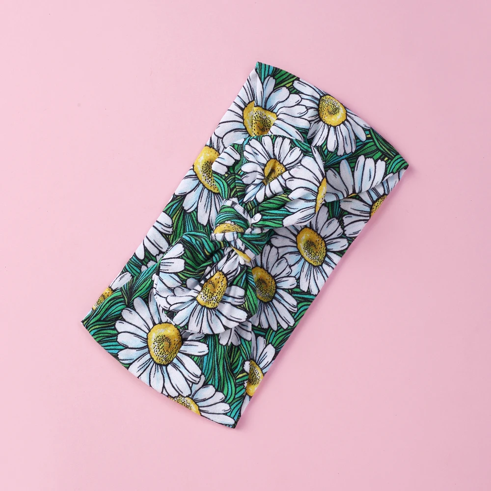 

Rabbit Ears Baby Headband For Girls Newborn Infant Elastic Bow Hairband Children's Floral Print Hair Accessories Kids Headwear