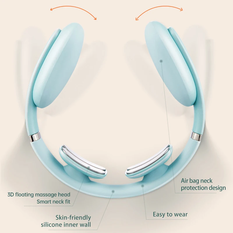 

Neck Massager Relax Relieve Pain Health Care Electric Smart Pulse Cervical Massage Hot Compress English Voice Prompt Comfortable