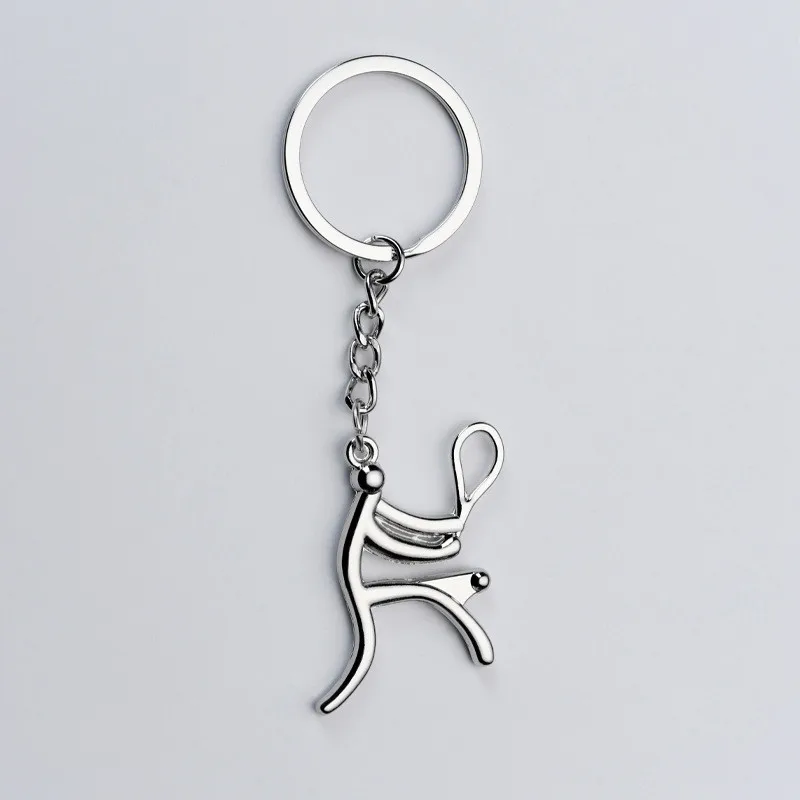 

A Variety Of Creative Metal Sports Logo Key Chain Bike Running Weightlifting Football Basketball Keychain Small Gifts
