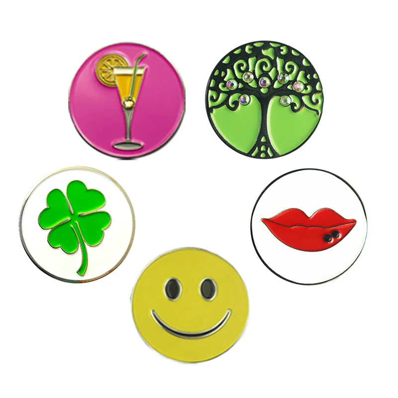 5 mixed 01 PINMEI Embossied Golf Ball Marks наборы из 5 маркеров для гольфа Подарки для гольфа для леди / детей, подходящие для любых магнитных зажимов для шляп для гольфа - Цвет: 5 mixed 01