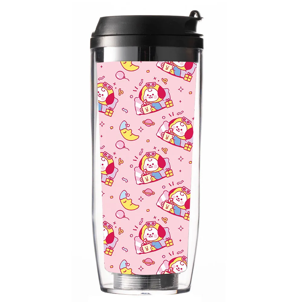 Kpop Bangtan Boys фотография печатная Женская 12oz Kawaii Двойная Стенка изолированные