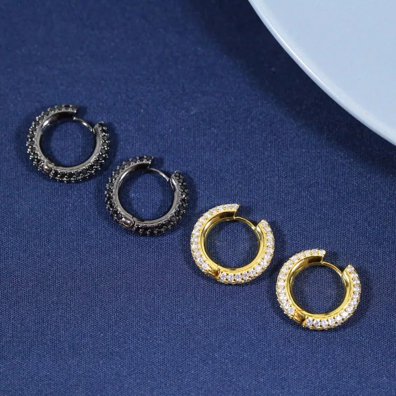 Женские серьги кольца из серебра 925 пробы с фианитом|Серьги-кольца| |