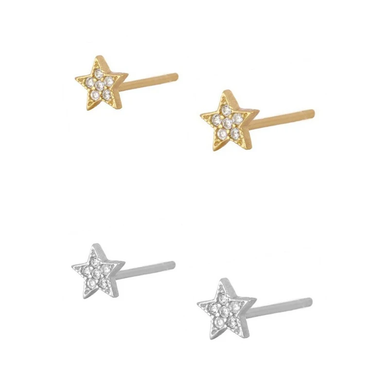 

Cute Mini Starfish Star Stud Earrings for Women Luxury INS Korean Jewelry 2022 Trendy Statement Accessories Kolczyki Wholesale