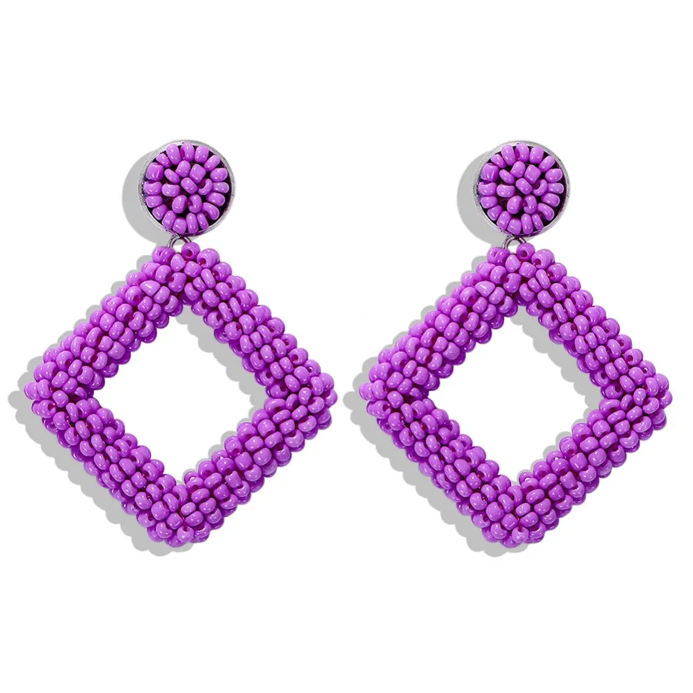 Miwens, новинка, Bauble Bar, синие Квадратные бусины, свисающие, модные женские серьги, кисточка, овальная рафия, массивные серьги-подвески ювелирные изделия