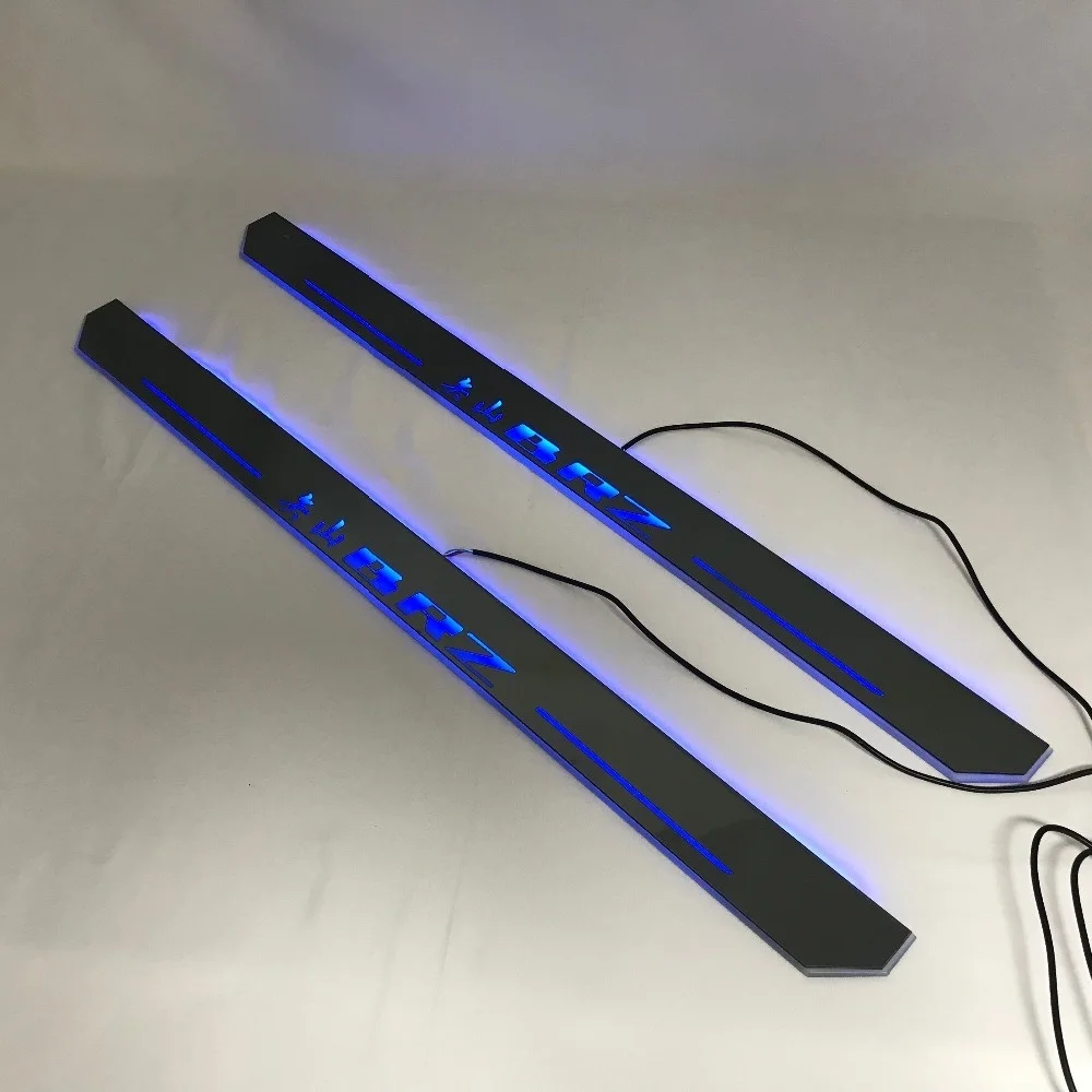 

Express delivery led door sill plate strip welcome light threshold guard protectors for subaru brz