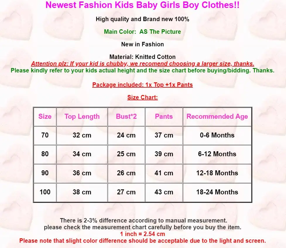 

Toddler Kids Baby Girl Boy Cotton Sets Fall Clothes Long Sleeve Shirts+Pants Solid Outfits Active Baby Tracksuits 0-24M