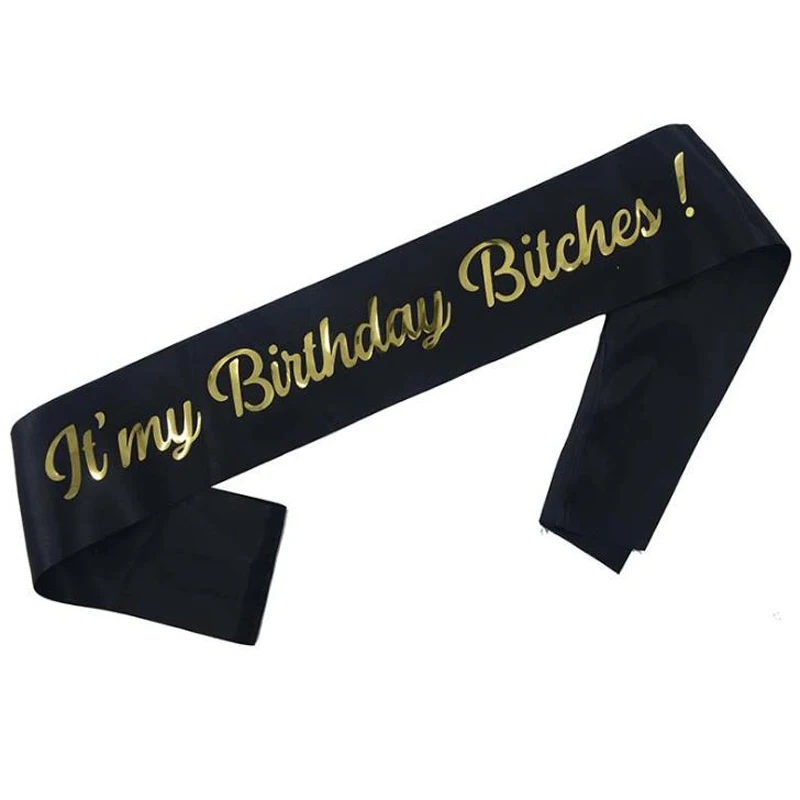 1 шт. Милая Золотая блестящая надпись It's My Birthday Bitches забавная фотография для