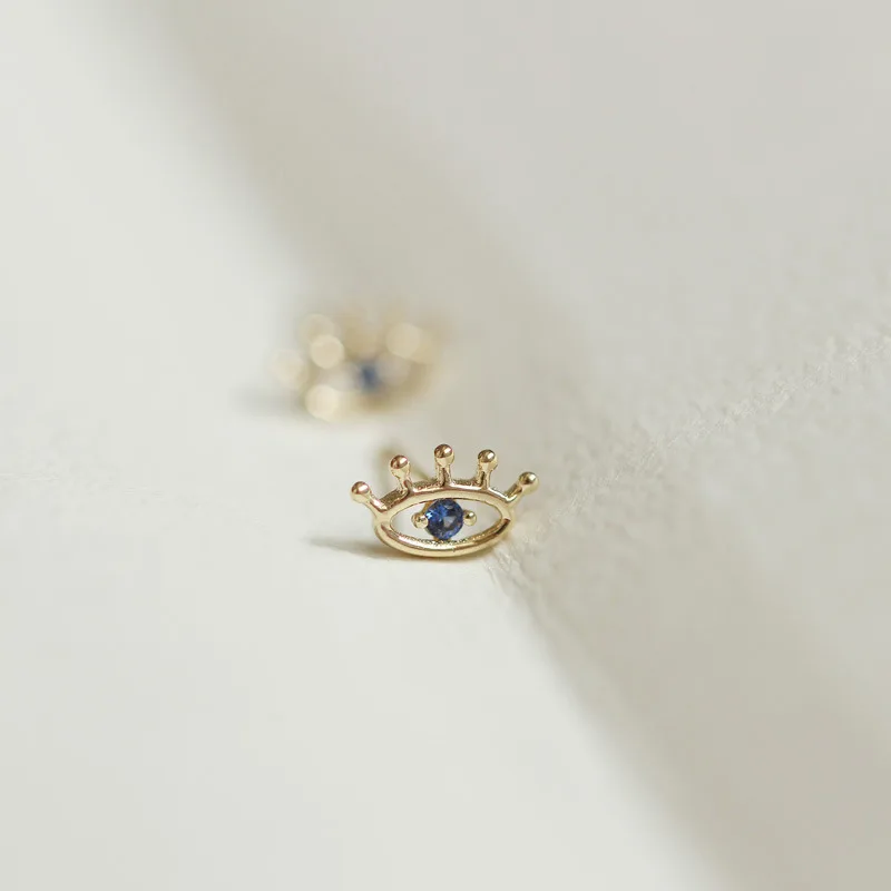 Маленькие серьги гвоздики с голубыми медными кристаллами|Серьги-гвоздики| |