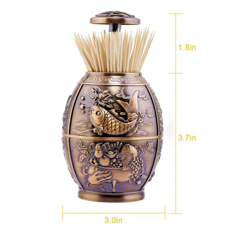 Промо-акция! Нажимной Стильный ретро Автоматическая подставка для зубочисток