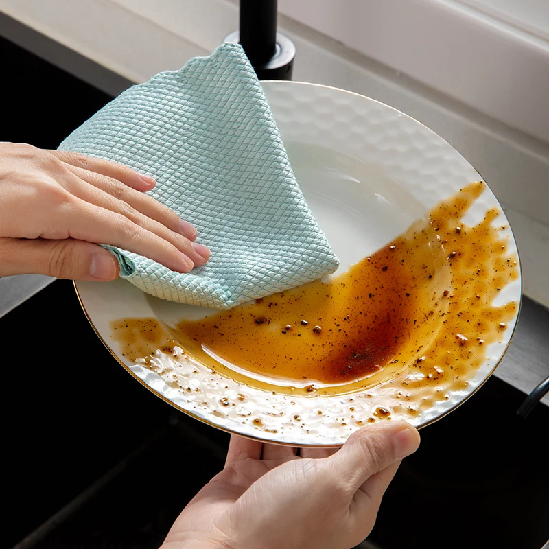 

3 PCs kitchen magic microfiber cleaning cloth cloth fish scale rag for glass Rag for car Dish cleaning cloth cleaning products