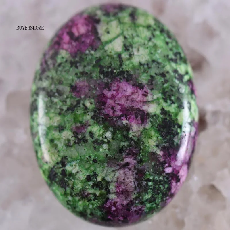 Green Red Zoisite 51 цвет 30x40 мм кабошон натуральный камень бусины для рукоделия ювелирных изделий Малахит содалит Lapis Fit ожерелье браслет серьги - Цвет: Green Red Zoisite