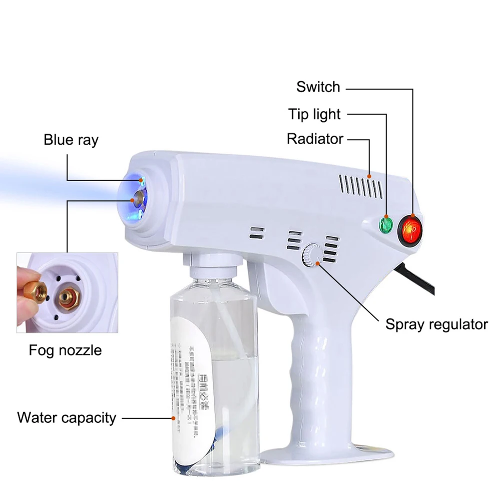 1200W Portable Atomization Sterilization Fog Machine Stage Smoke Blue Light Nano Steam ULV Electric Hair Sprayer | Дом и сад