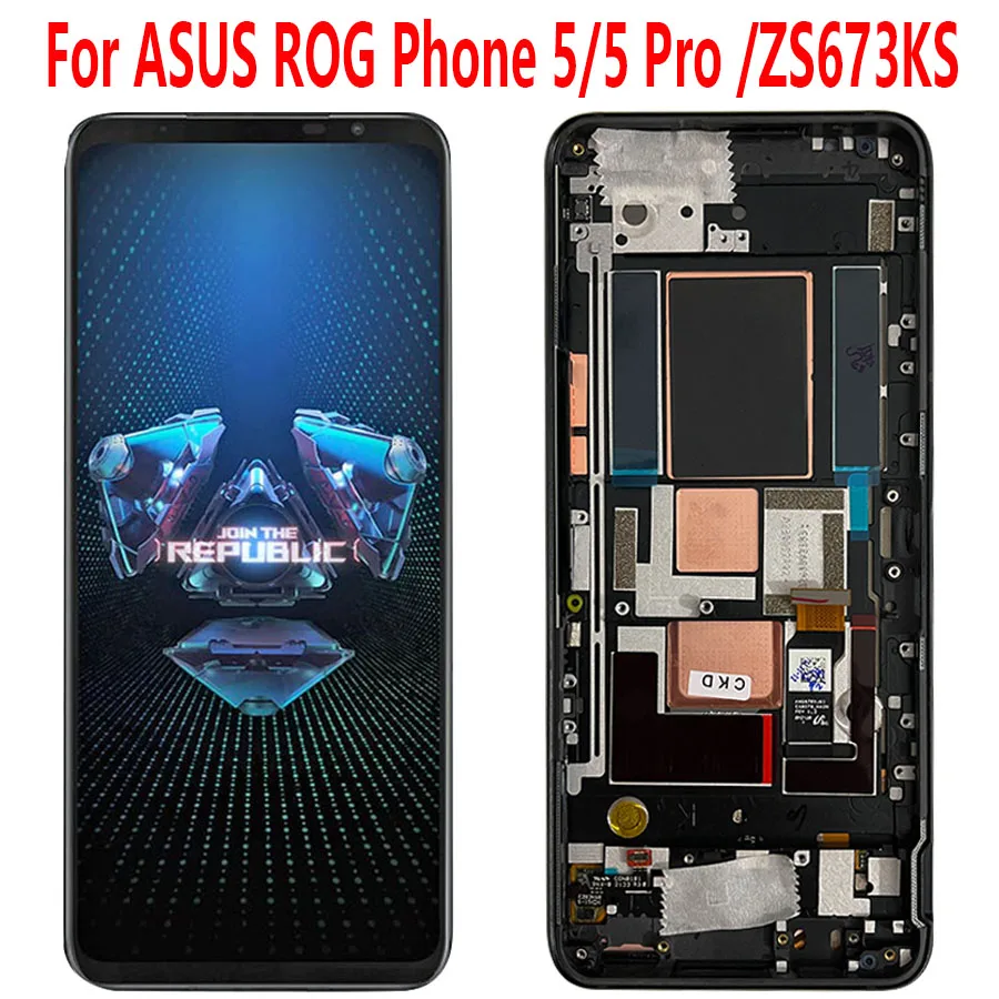 6 78 "Оригинальный ЖК-дисплей для Asus ROG Phone 5 ZS673KS дисплей I005DA | Мобильные телефоны и