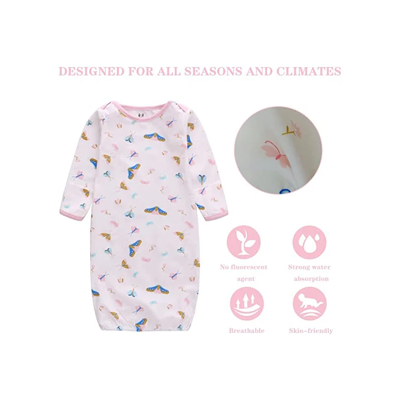 

Newborn Baby Sleeping Bag Unisex Infant Cotton Sleeper Gown One Piece Home Outfit Toddler Clothes Sleepsacks Sleepwear Swaddling