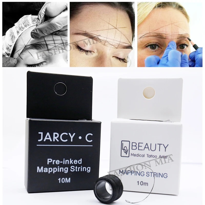 Microblading Mapping String 3 цвета предварительно окрашенные татуировки для бровей маркер