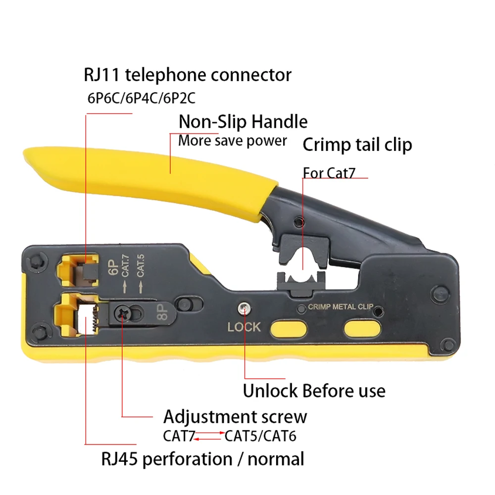 Обжимные Щипцы CAT5 CAT6 CAT7 обжимные инструменты для стандартных разъемов RJ45 RJ12 RJ11