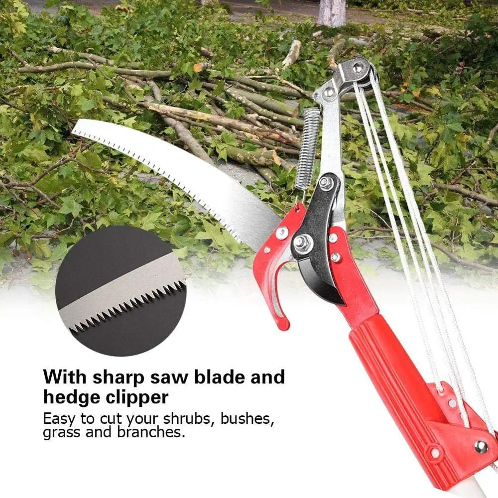 Outdoor High-altitude Extension Lopper Branch Scissors with Saw Ropes Extendable Tree Pruning Cutter Garden Trimmer Tool | Инструменты