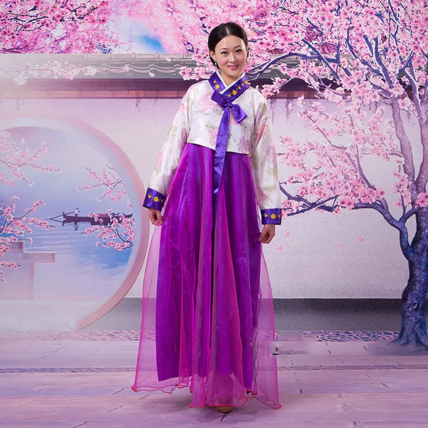 Корейское платье Hanbok в традиционном национальном стиле для женщин костюм