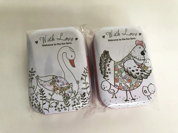 

32pcs/lot Party Favor Fun Farm/Countryside/Tin Gift Boxes Small Cartoon Cock