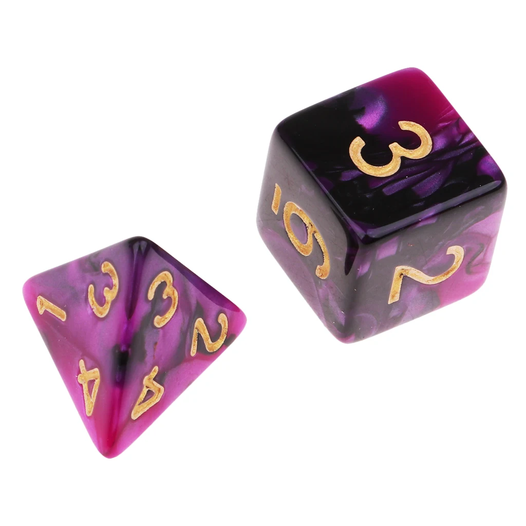 

7PCS Polyhedral Dice 16mm for Party Games - Purple Black