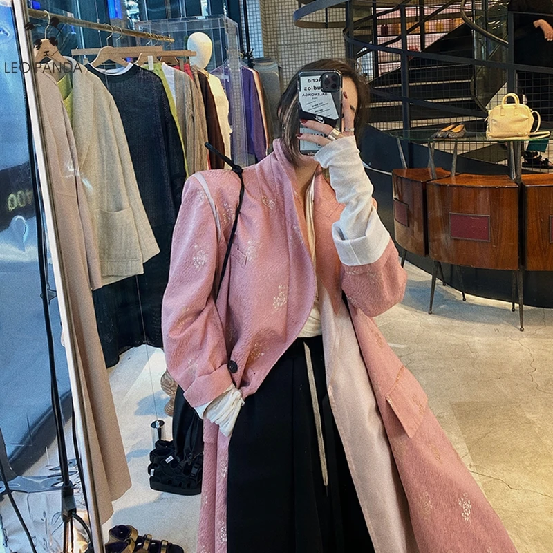 

2020 New Autumn Winter Women's Coat Korean Windbreaker Female Plus Size Double Breasted Ladies Long Chic Trench Coats