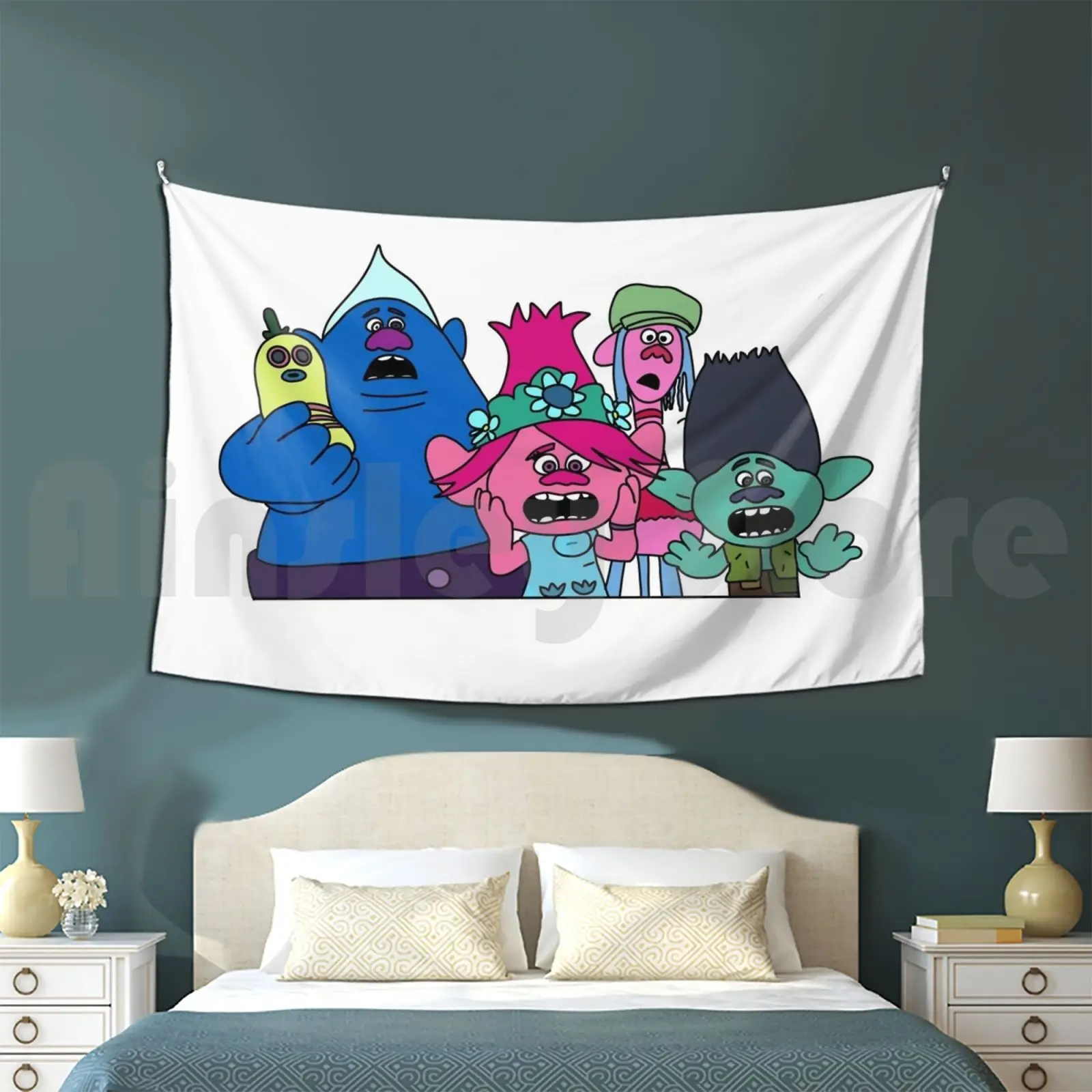 

Group From Trolls Movie Tapestry Living Room Bedroom Trolls Happy Trolls Movie