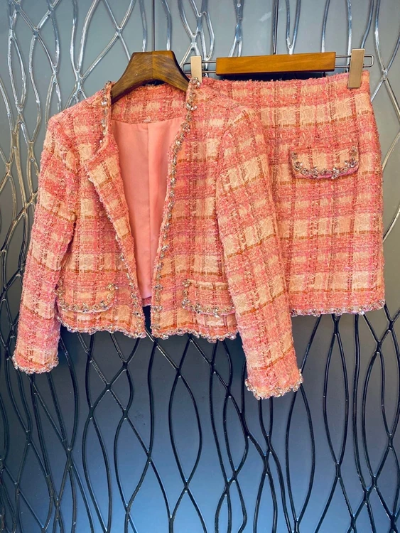 

2021 new women fashion long-sleeved blouse + half skirt casual suit 914