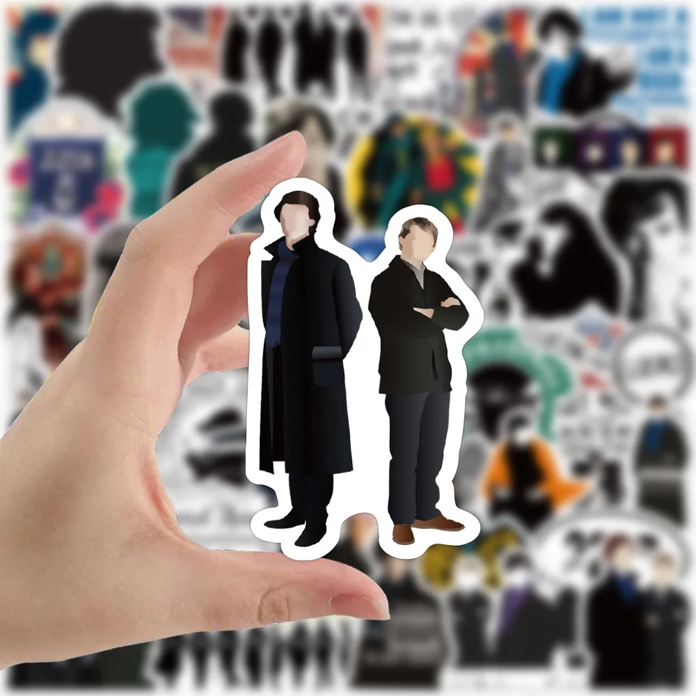 50pcs british tv show sherlock cartoon stickers for laptop motorcycle diary planner scrapbook diy decal stationery sticker toys free global shipping