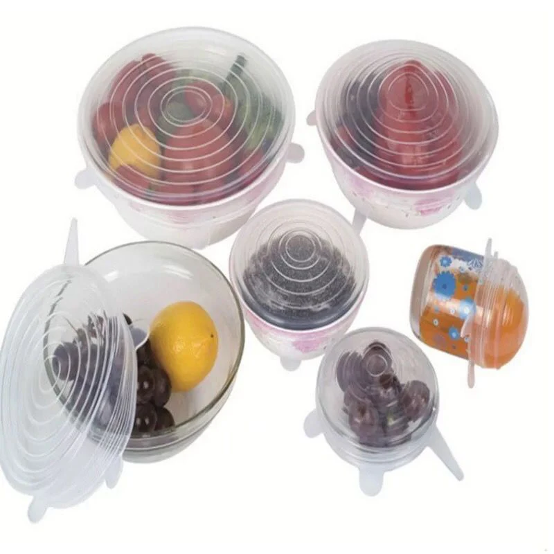 

Silicone Stretchable Set Multi-function Vegetable Fruit Fresh-keeping Cover 6 PCS Of Cling Film Preservation Bowl Cover