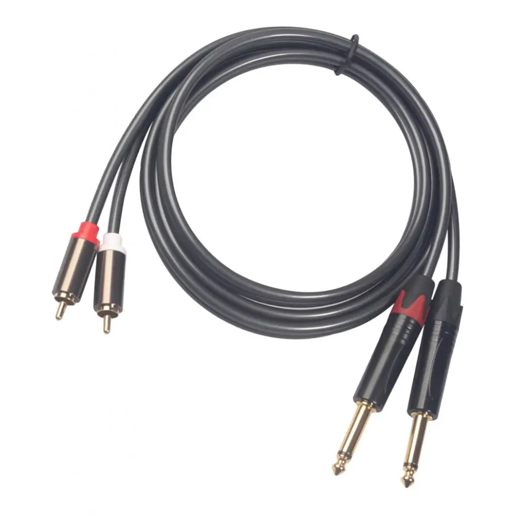 

1.5m 2x6.35mm Male to 2RCA Male Stereo Audio Cable Gold Plated