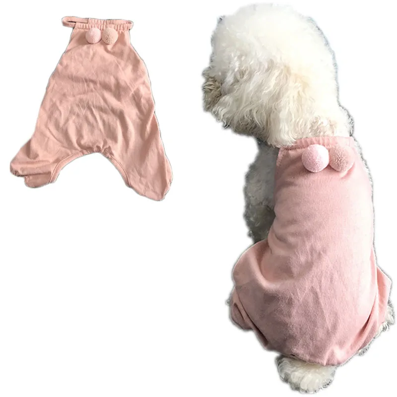 Хлопковая пижама для собак одежда домашних питомцев на 4 ножки жилет рубашка с