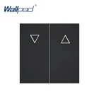 Переключатель для штор Wallpad, переключатель для сброса 2 банды, мгновенная функция контакта, ключ только для настенного белого и черного пластикового модуля