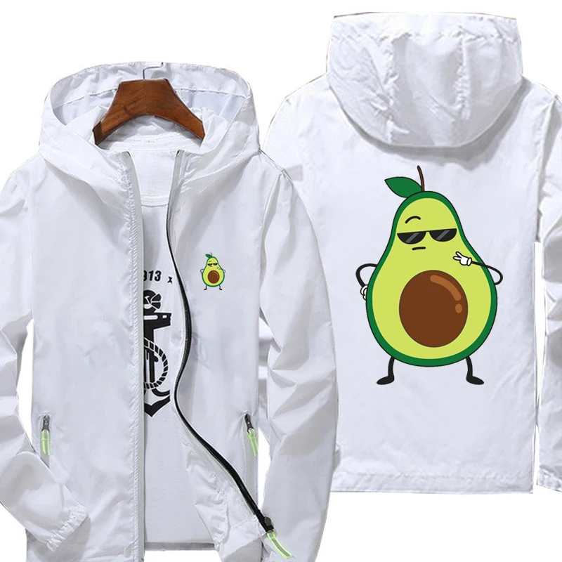

Men's Casual Zipper Windbreaker Pilot Coat Avocado Thin Windbreaker Hooded Jacket Male Sport Outwear