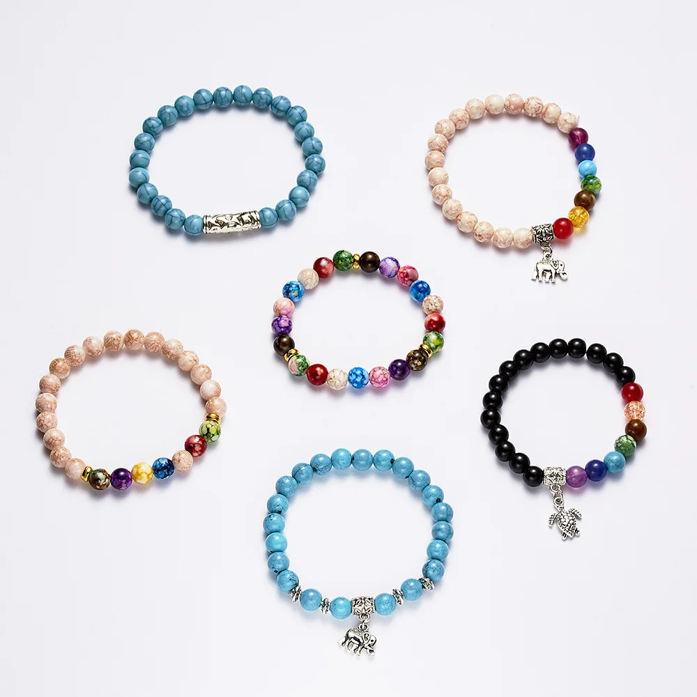 Новинка 2021 модный эластичный браслет из натурального камня в стиле бохо с