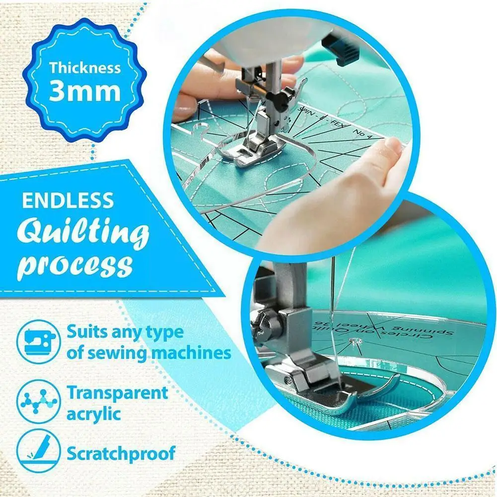 

6pcs/set Free Motion Quilting Essential Template Sewing Quilting Ruler Quilting Template Ruler Ruler Patchwork Machine Quil Z5j8