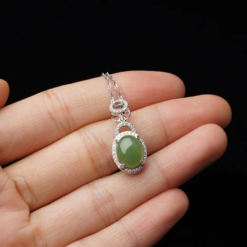 

certificate of natural jade jade pendant belt manufacturers selling national wind silver egg noodle hetian jade pendant