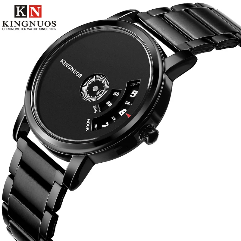 

Men Watches 2019 New Model Creative Quartz Wrist Watches Black Steel Round Dial 30M Waterproof Clock Erkek Kol Saati Men's Watch