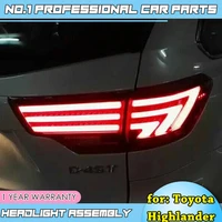 car accessories tail lights for toyota highlander 2015 2016 led tail lamp rear trunk lamp cover drlsignalbrakereverse