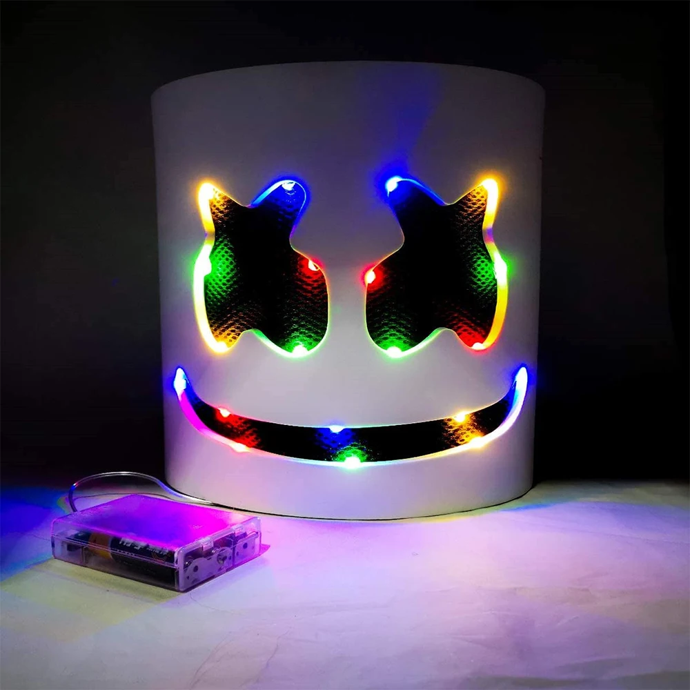 

DJ LED Luminous Masks Helmet Mask Cosplay Prop DJ Halloween Party Luminous Masks Marshmello Masks Cosplay Props