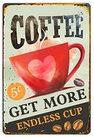 get more coffee metal tin signage retro feel rustic home bathroom bar wall decoration metal tin decoration signage 8x12 inches