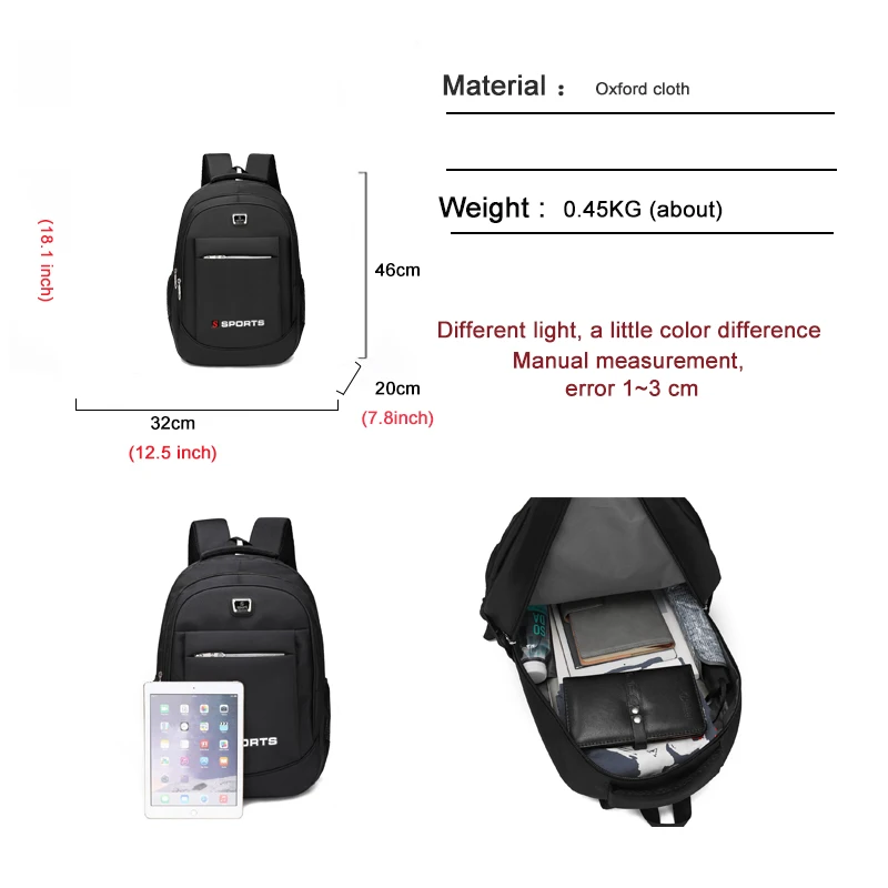 Светильник к мужской из легкой ткани Оксфорд водонепроницаемый Повседневный