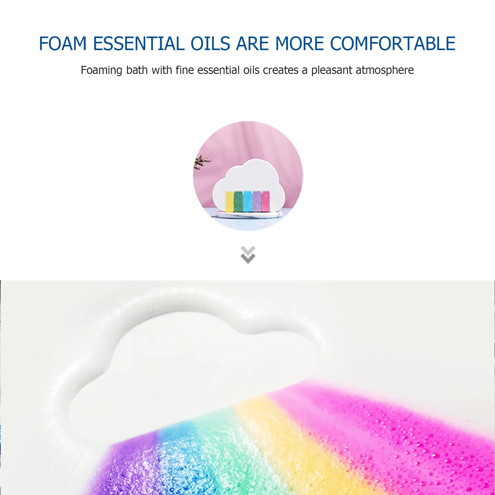 

Rainbow Cloud Shower Bombs Essential Oil Massage Stress Handmade SPA Bath Bomb for Women Relaxing Skin Moisturize Care