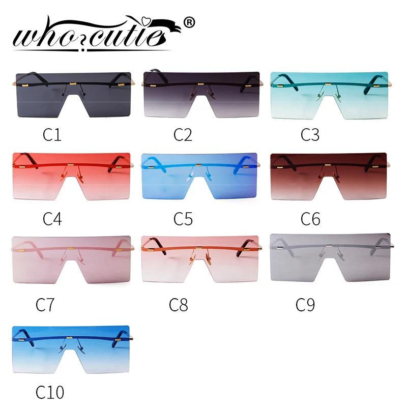 Негабаритные безрамные Солнцезащитные очки женские брендовые дизайнерские