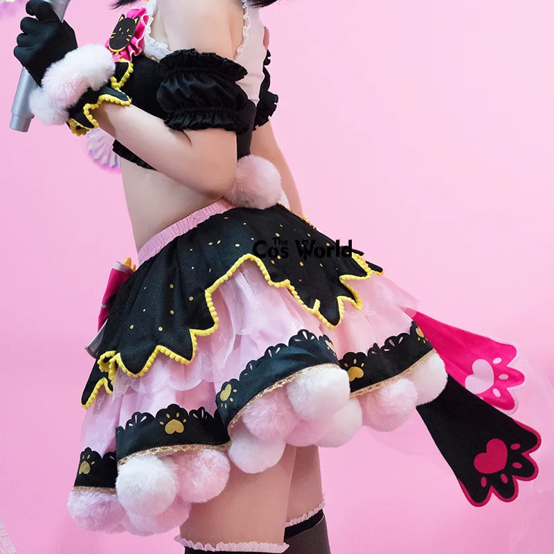 Love Live Cat Twin Tail аркадная игра Yazawa Nico милая форма Топы юбка наряд Аниме косплей