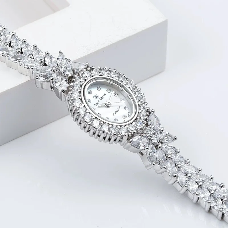 

Herhome Qualtiy AAA Zircon Elements Leaf Austrian Crystal Bracelet Watch for Wedding Party Fashion Jewelry Made with Wholesale