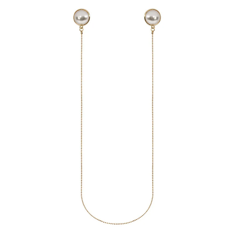 

Korean fashion sweet long pearl earrings earrings Net red temperament hanging neck integrated earrings women's accessories