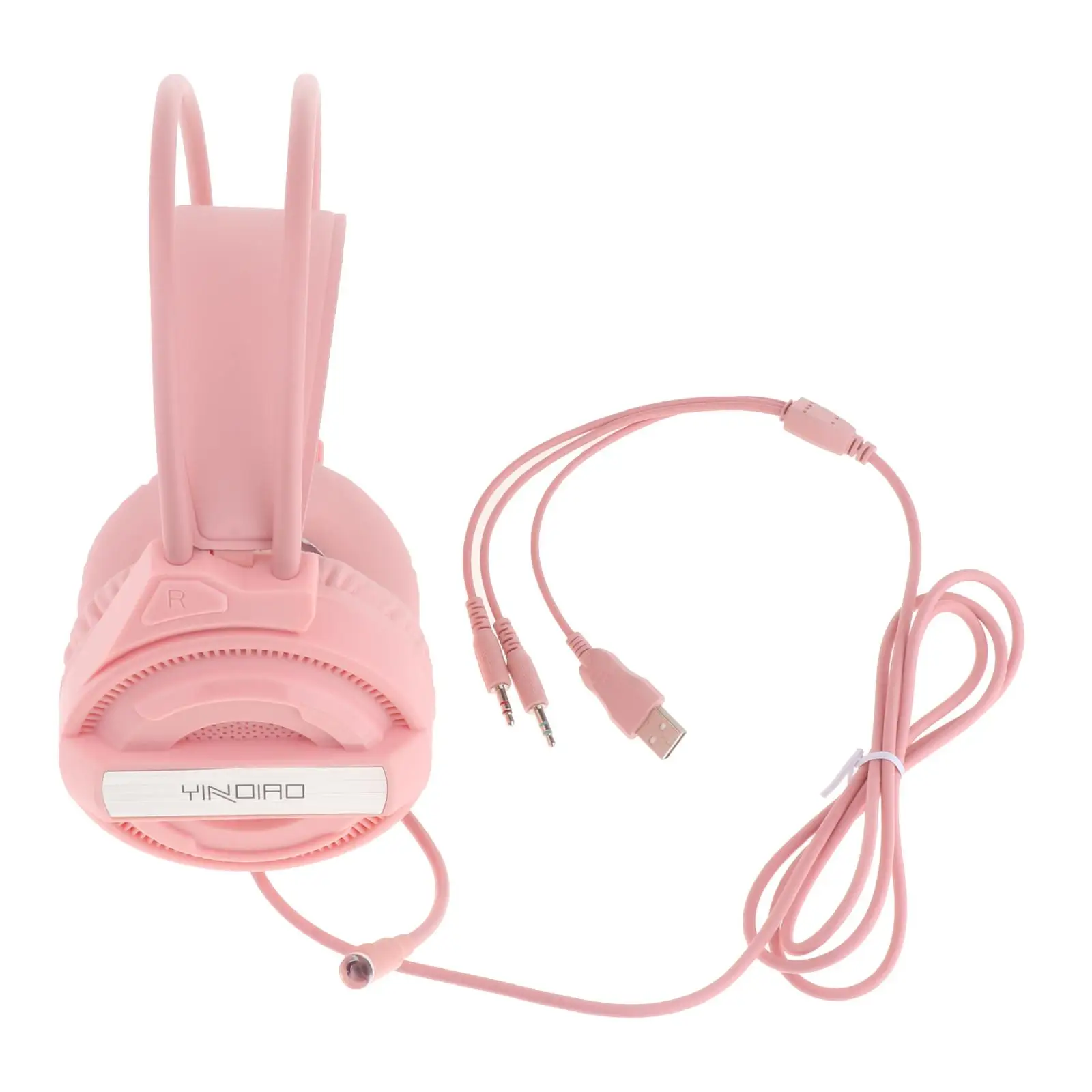 

Over Ear Gaming Headset Headphones for Gamer Double 3.5mm Interface Pink